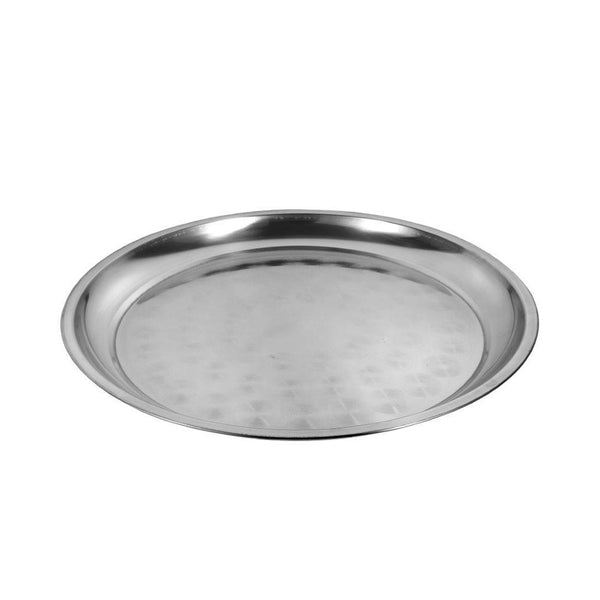 Stainless Steel Round Deep Silver Serving Tray 50 cm