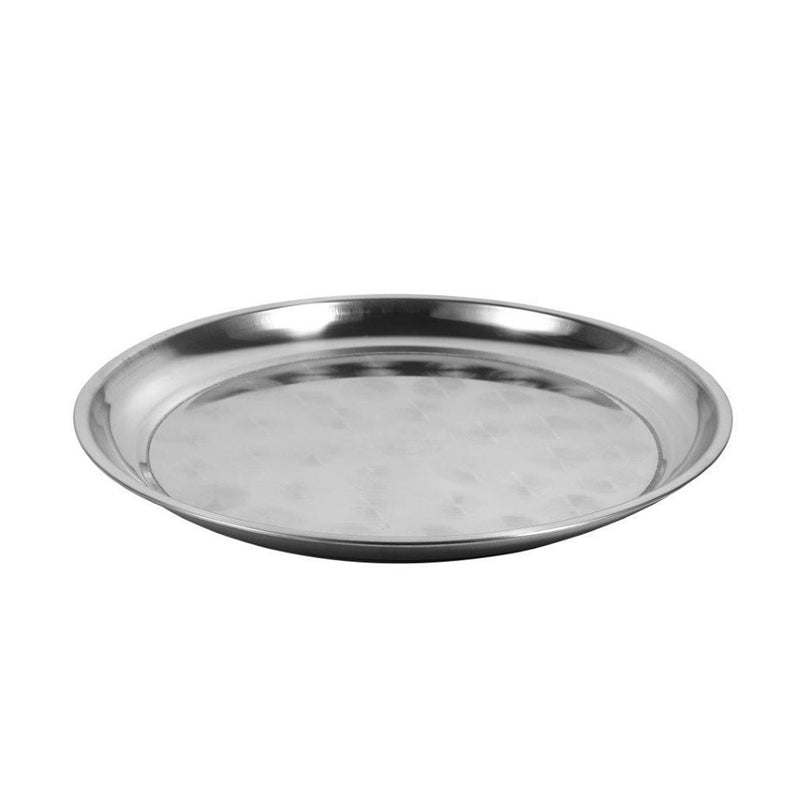 Stainless Steel Round Deep Silver Serving Tray 50 cm