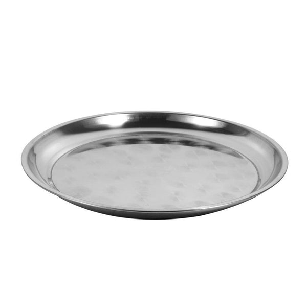 Stainless Steel Round Deep Silver Serving Tray 60 cm