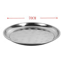 Stainless Steel Round Deep Silver Serving Tray 70 cm