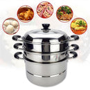 Stainless Steel Steamer Pan Set 3 tier 28 cm