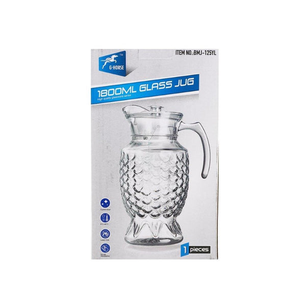 Water and Beverage Juices Glass Jug 1.8L 26*10 cm