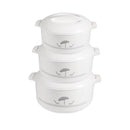 White Hot Pot Insulated Food Warmer Casserole Set of 3 - 6L 9L 13L (Must select an Option for Sizes or Set)