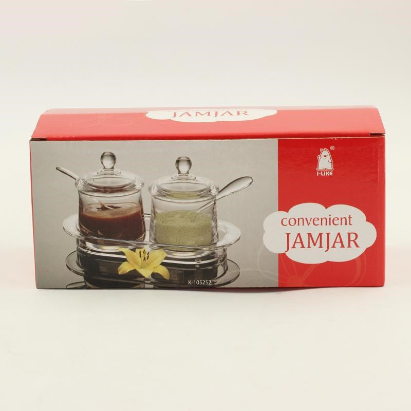 Acrylic Double Sugar Bowl Set 2, Milk Jar-220ML, Sugar Jar-220ML