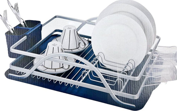 Aluminium Dish Drainer Rack Cutlery Storage Organizer Combo Water Drainer Tray L - 54 W - 37