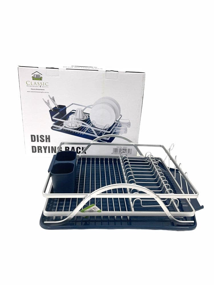 Aluminium Dish Drainer Rack Cutlery Storage Organizer Combo Water Drainer Tray L - 54 W - 37