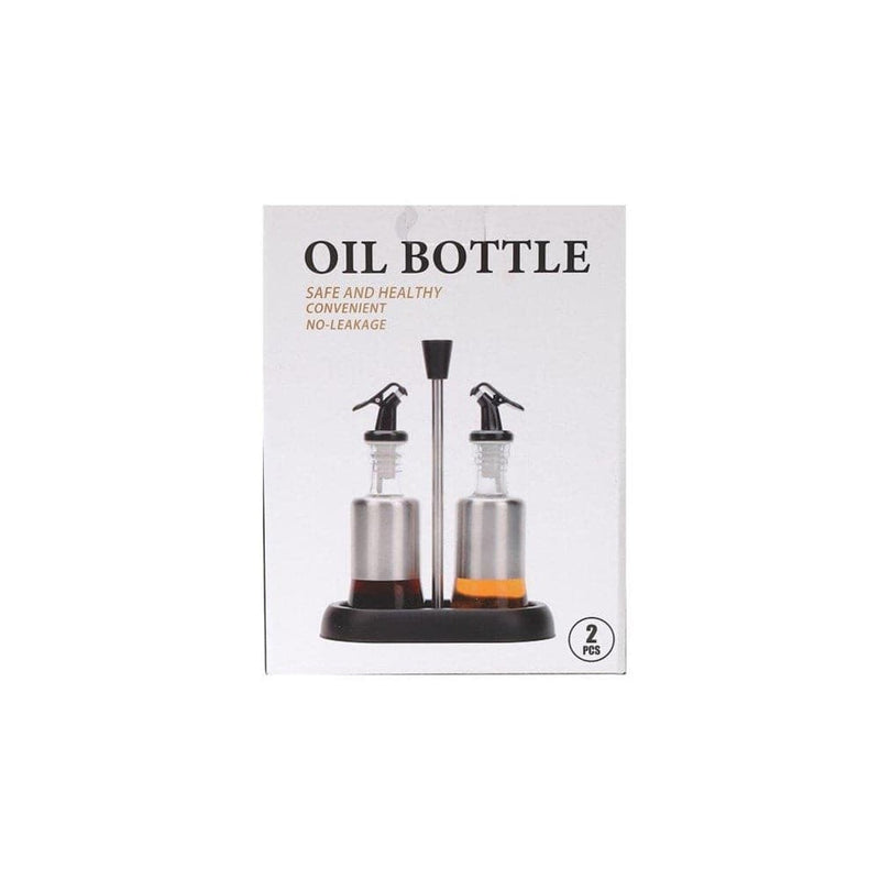 Anti Drip Nozzle Soy Sauce Oil Vinegar Bottle Set of 2 Pcs with Rack 18.5*10.2*24.3 cm