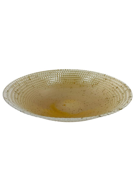 Glasscom Gold Specked Glass Round Glass Fruit Plate