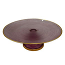 Glasscom Dinneware Gold Rim Purple Footed Cake Stand