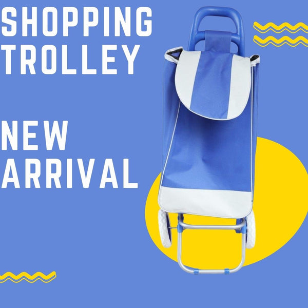 Shopping Trolley with Bag and Foldable Wheels 95 cm