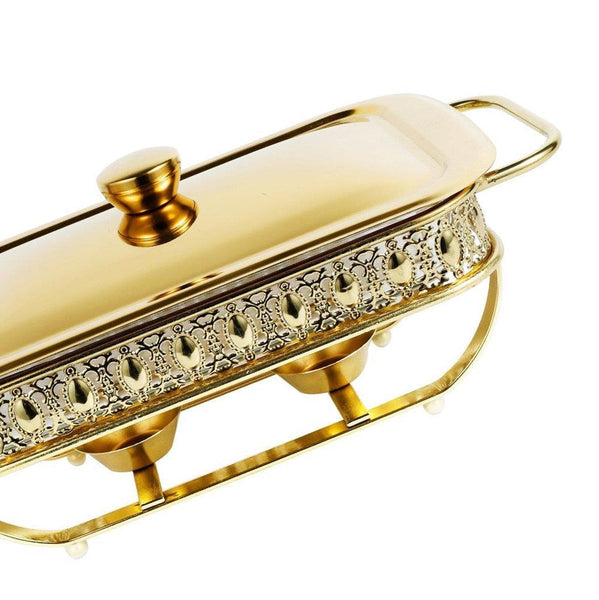 chafing dish-Gold Plated Stainless Steel Food Warmer Chafing Dish 1.5 Litre-Classic Homeware &amp; Gifts