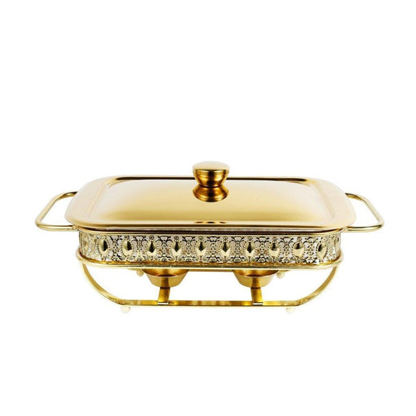 chafing dish-Gold Plated Stainless Steel Food Warmer Chafing Dish 1.5 Litre-Classic Homeware &amp; Gifts