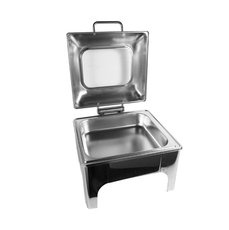 chafing dish-Stainless Steel Chafing Dish Banquet Food Warmer Glass Top Display 6 Litre-Classic Homeware &amp; Gifts