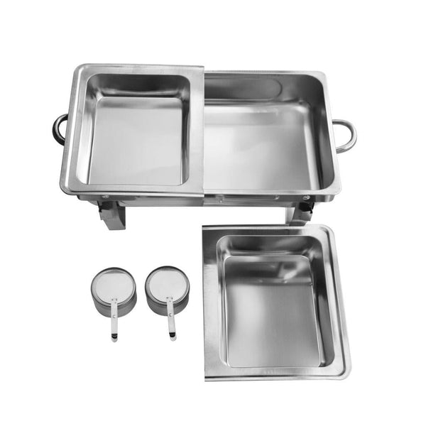 chafing dish-Stainless Steel Chafing Dish Double Platter 2 Burner-Classic Homeware &amp; Gifts