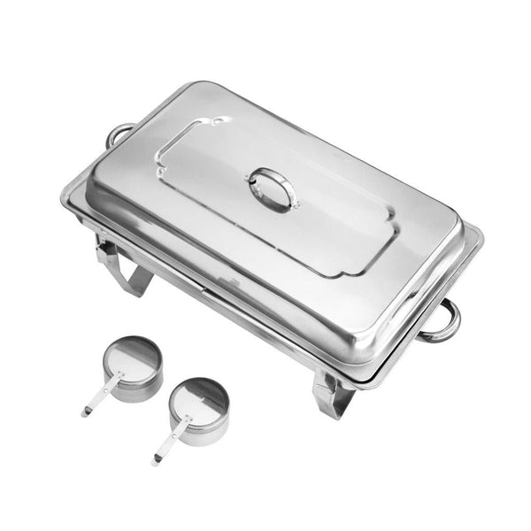 chafing dish-Stainless Steel Chafing Dish Double Platter 2 Burner-Classic Homeware &amp; Gifts