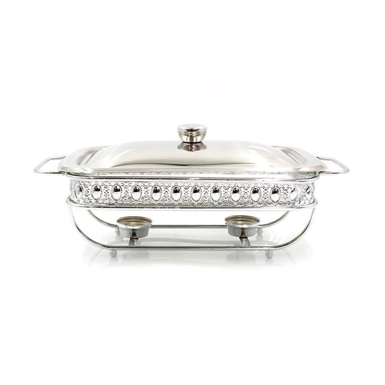 chafing dish-Stainless Steel Food Warmer Chafing Dish 2 Litre 21*34 cm-Classic Homeware &amp; Gifts