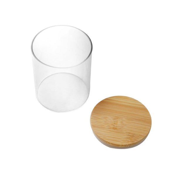 dollar store-Airtight Glass Canister Storage Jar Bamboo Lid 8.5*10 cm-Classic Homeware &amp; Gifts