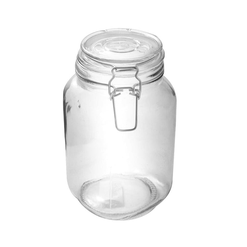dollar store-Airtight Glass Clip Top Round Storage Jar 20*9.5 cm-Classic Homeware &amp; Gifts