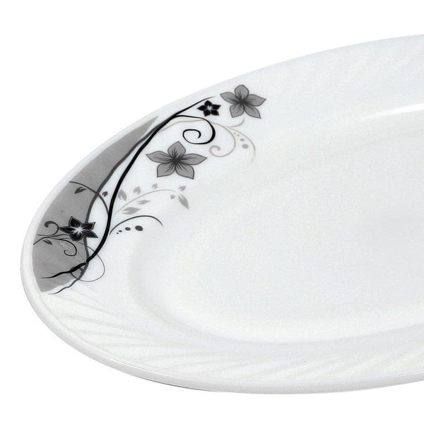 dollar store-Arcopal Dinnerware Oval Plate Black Flowers 10 inch-Classic Homeware &amp; Gifts