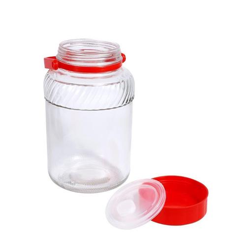 dollar store-Glass Jar Storage Container with Airtight Lid 2 Litre 13.5*21 cm-Classic Homeware &amp; Gifts