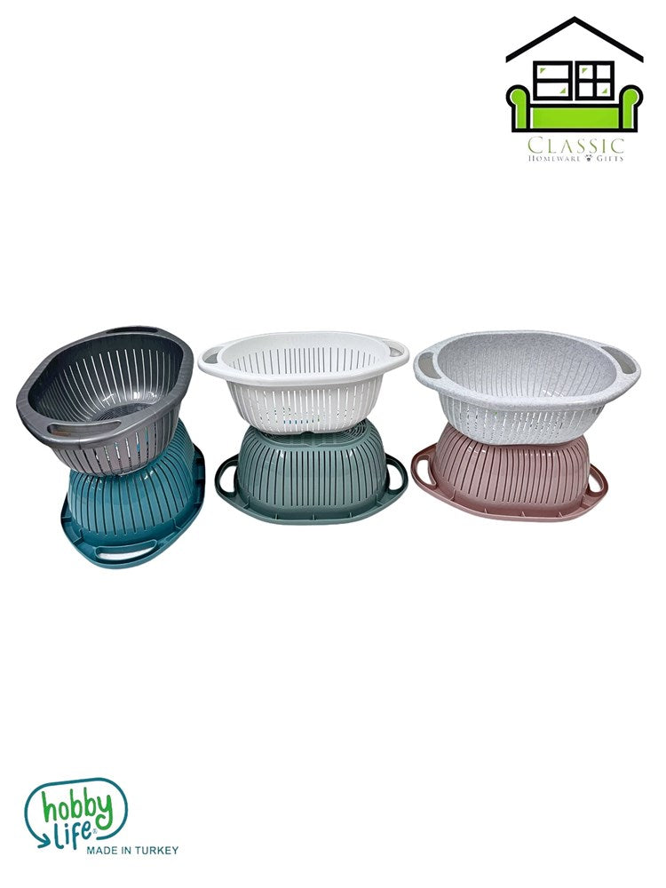 dollar store-Oval Rice Strainer Basket Bowl 35*23.3*12.5 cm-Classic Homeware &amp; Gifts