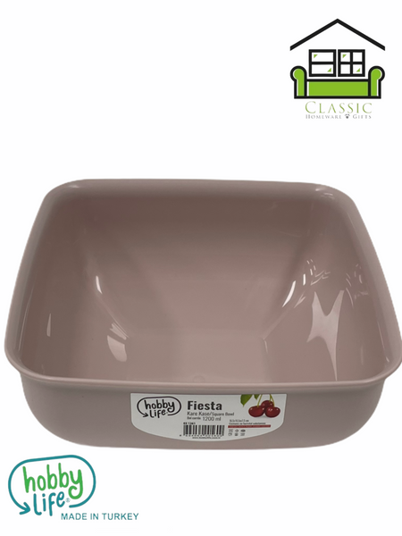 dollar store-Square Plastic Mixing Bowl Bread Dough Salad Fruit Food Storage 1.2 Litre-Classic Homeware &amp; Gifts