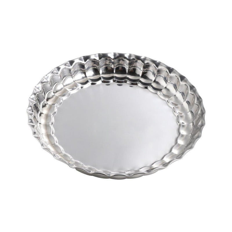 dollar store-Stainless Steel Decor Serving Tray Silver 30 cm-Classic Homeware &amp; Gifts