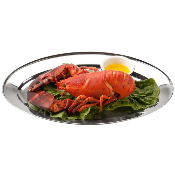 dollar store-Stainless Steel Oval Serving Plate 14 inch-Classic Homeware &amp; Gifts