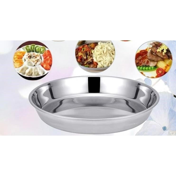 dollar store-Stainless Steel Round Baking Tray 28 cm depth 5 cm-Classic Homeware &amp; Gifts