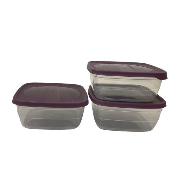 Square Trend Stackable BPA Free Multipurpose Airtight Storage Box Food Container Set of 3