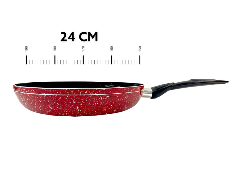 Frypan Maroon Marble Coating Induction Induction Non Stick 24 cm 3mm