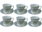 Ceramic Coffee Cup and Saucer Set of 6 Pcs Silver 100 ml