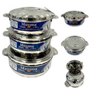 Stainless Steel Round Hot Pot Set Aristo Maxima Brand Set of 3 3500ml,5000ml,8500ml