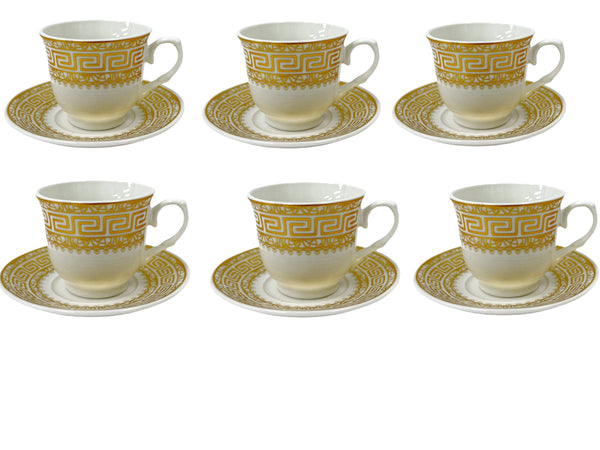 Ceramic Coffee Cup and Saucer Set of 6 100 ml