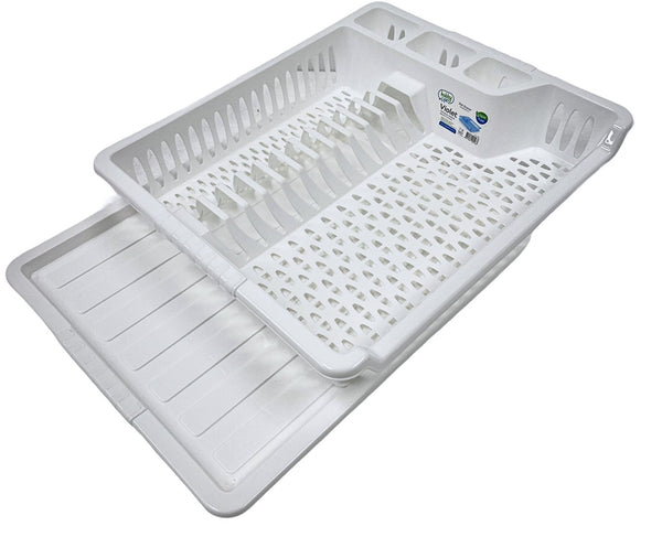 Premium Quality Dish Drainer Plate Drying Rack Cutlery Holder with Tray 45.5*37*5 cm
