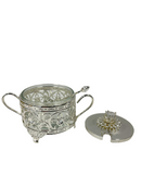 Silver Plated Sugar Pot with Spoon 9*6 cm