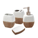 Ceramic Bathroom Accessories Soap Dispenser Toothbrush Holder 4 Pcs Set