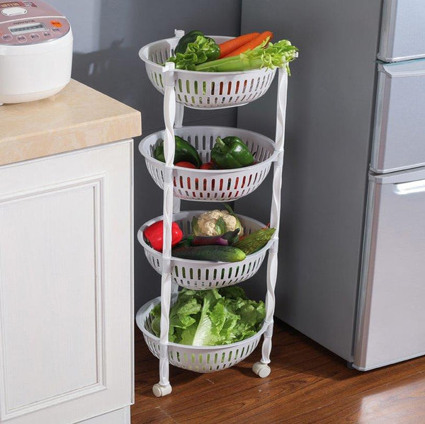 Kitchenware Fruit and Vegetables Trolley Rack 4 Tier Multi Layer 32 cm