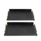 Set of 2 Deco Black Rectangular Serving Trays with Metal Handles - Stylish Serving Essentials
