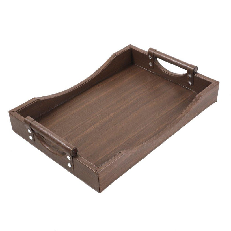 Deco Timber Pattern Rectangle Serving Tray Set of 2 Pcs 49.5*34.2*7.5/42*29.6*7.5 cm