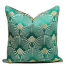 Modern Decorative Green and Gold Peacock Feather Pattern Cushion Cover Pillowcase 50*50 cm