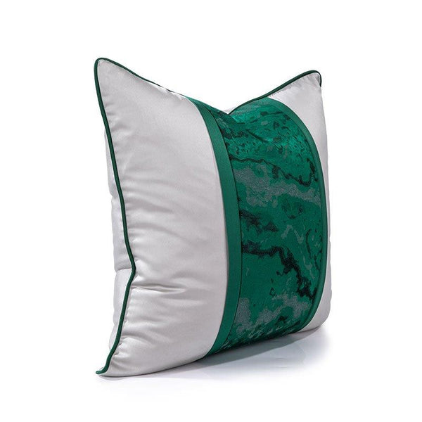 Modern Decorative Satin Silver Emerald Forest Green Textured Velvet Stripe Cushion Cover Pillowcase 50*50 cm