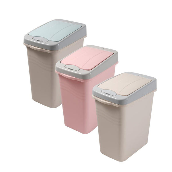 Multicolor Push Button Rubbish Bin Plastic Waste Bin Trash Bin for Home Kitchen Office 26*17*31.5 cm