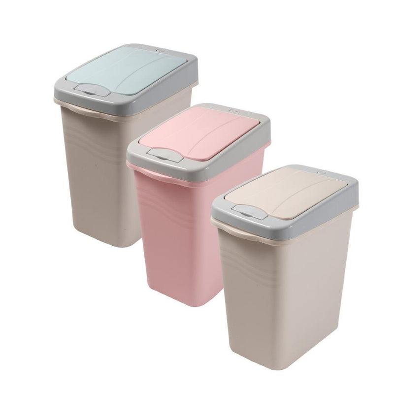 Multi-color Push Button Rubbish Bin Plastic Waste Bin Trash Bin for Home Kitchen Office 26*17*31.5 cm