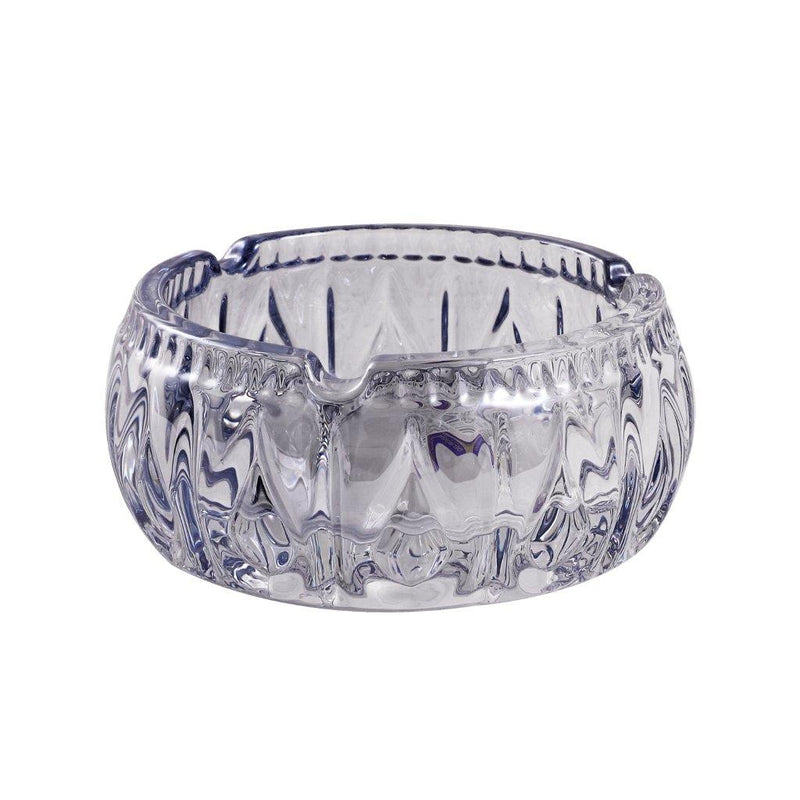 Crystal Cut Modern Clear Round Glass Ashtray 11.2*5.4 cm