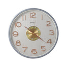 Wall Clock Silver Frame Analog Retro Executive Design Round 43 cm