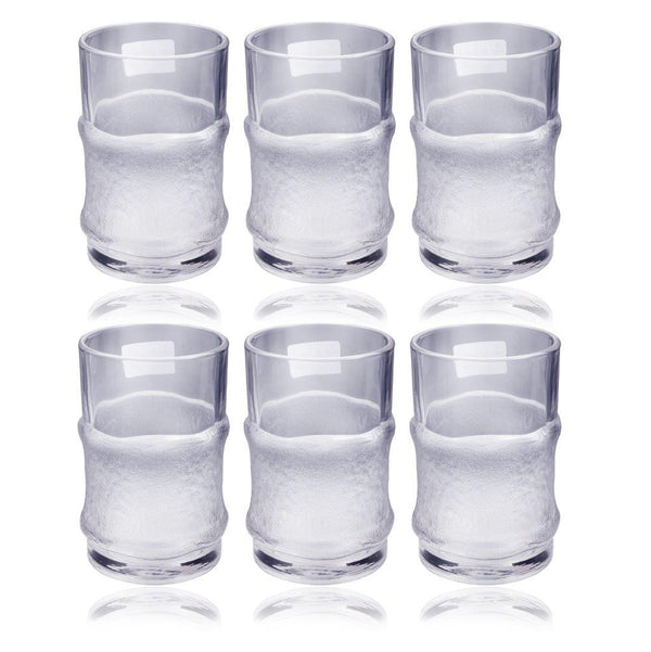Drinking Rockslide Frosted Moulded Glass Tumblers Set of 6 Pcs 300 ml