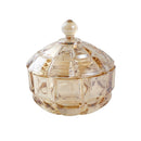 Crystal Glass Champagne Round Sugar Bowl Candy Jar with Lid 11*11.8 cm