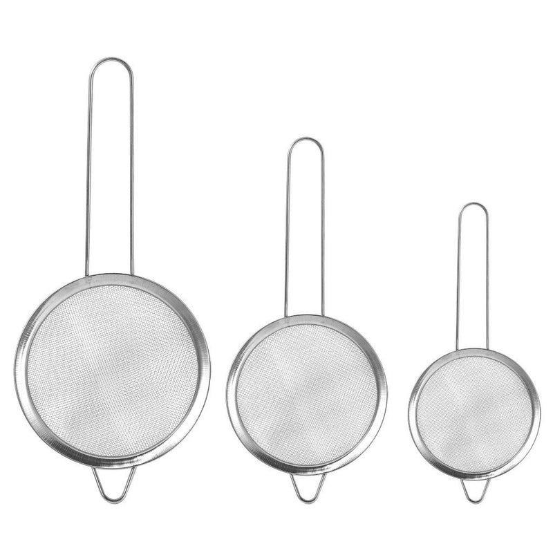 Stainless Steel Tea Filter Strainer Set of 3 Pcs 10/12/14 cm