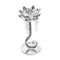 Home Decor Crystal Lotus Silver Glitter Candleholder 18 cm